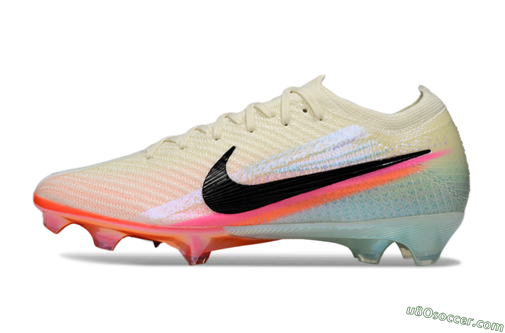 Nike Air Zoom Mercurial Vapor 16 Elite FG Firm Ground Soccer Cleats - Beige/Coral Burst/Aqua Glaze 2