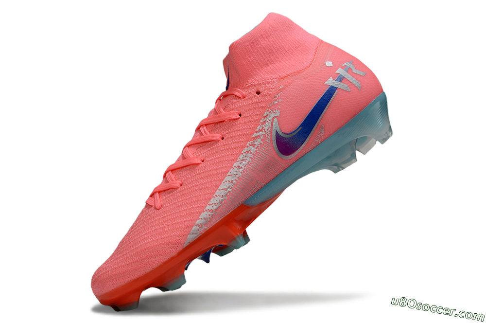 Nike Air Zoom Mercurial Superfly 10 Elite FG Firm Ground Soccer Cleats - Pink/Coral Splash/Turquoise Breeze 5