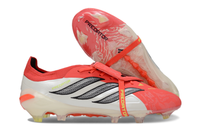 Adidas Predator 26 Elite Fold-Over Tongue FG Firm Ground Soccer Cleats - Red/Bright Coral/White