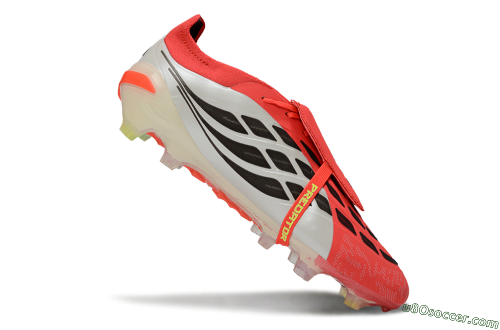 Adidas Predator 26 Elite Fold-Over Tongue FG Firm Ground Soccer Cleats - Red/Bright Coral/White 4