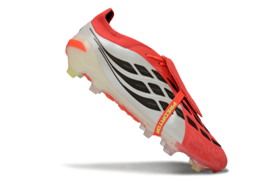 Adidas Predator 26 Elite Fold-Over Tongue FG Firm Ground Soccer Cleats - Red/Bright Coral/White