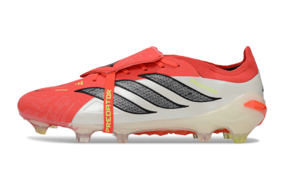 Adidas Predator 26 Elite Fold-Over Tongue FG Firm Ground Soccer Cleats - Red/Bright Coral/White