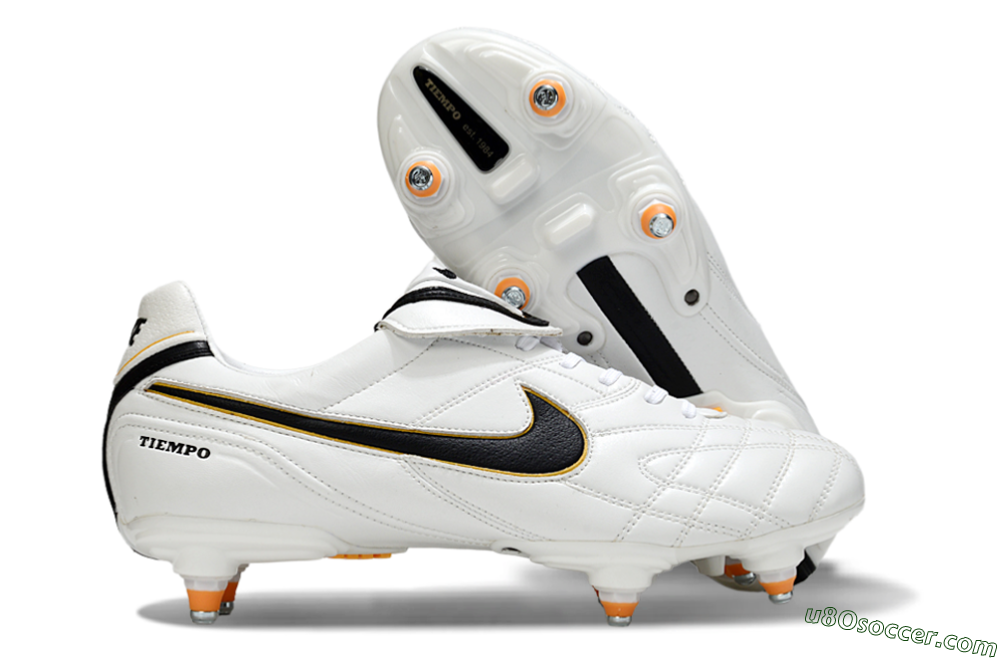 Nike Tiempo Legend 10 Elite SG Soft Ground Soccer Cleats - White/Black/Orange 1