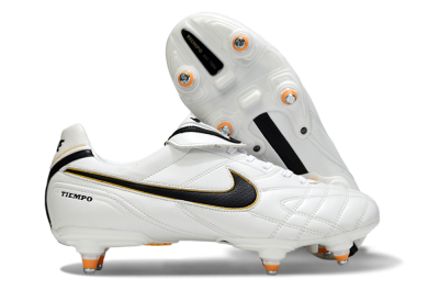 Nike Tiempo Legend 10 Elite SG Soft Ground Soccer Cleats - White/Black/Orange