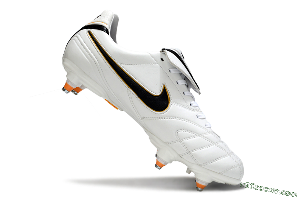Nike Tiempo Legend 10 Elite SG Soft Ground Soccer Cleats - White/Black/Orange 4