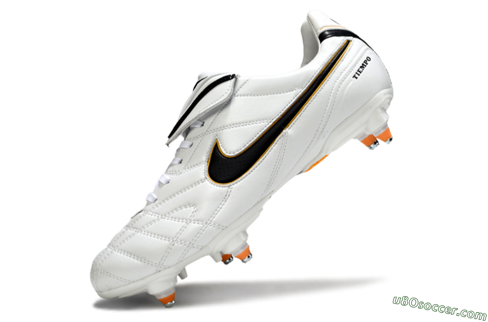 Nike Tiempo Legend 10 Elite SG Soft Ground Soccer Cleats - White/Black/Orange 5