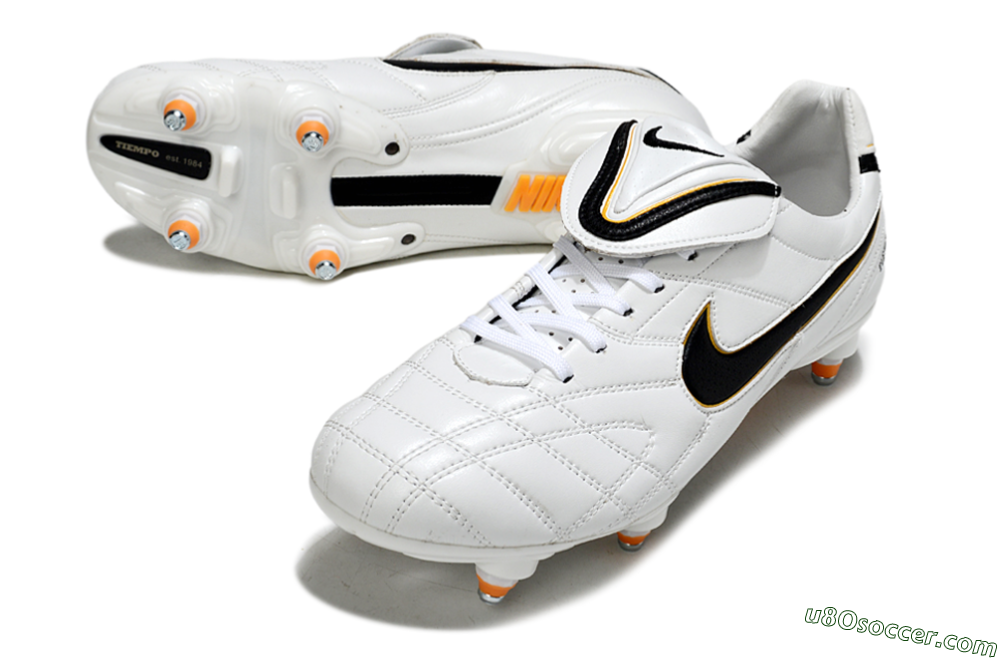 Nike Tiempo Legend 10 Elite SG Soft Ground Soccer Cleats - White/Black/Orange 3