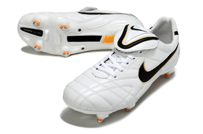 Nike Tiempo Legend 10 Elite SG Soft Ground Soccer Cleats - White/Black/Orange