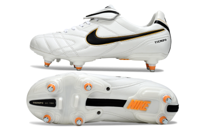 Nike Tiempo Legend 10 Elite SG Soft Ground Soccer Cleats - White/Black/Orange