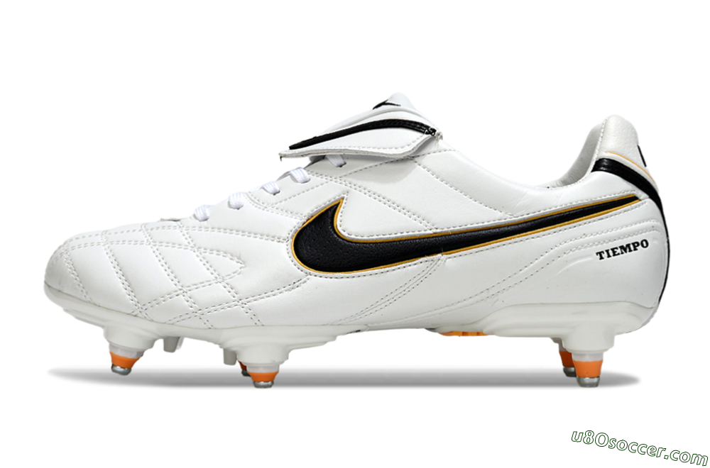 Nike Tiempo Legend 10 Elite SG Soft Ground Soccer Cleats - White/Black/Orange 2