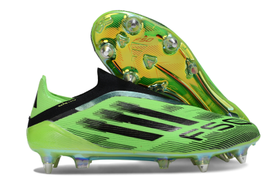 Adidas F50 Elite Laceless SG Soft Ground Soccer Cleats - Green/Lime Burst/Neon Glow
