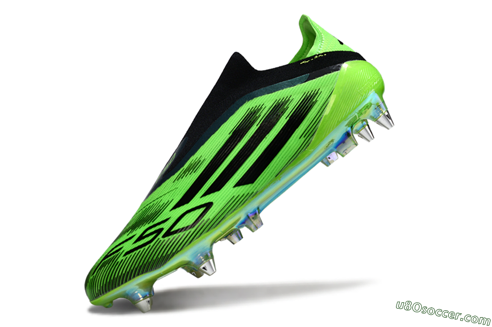 Adidas F50 Elite Laceless SG Soft Ground Soccer Cleats - Green/Lime Burst/Neon Glow 5