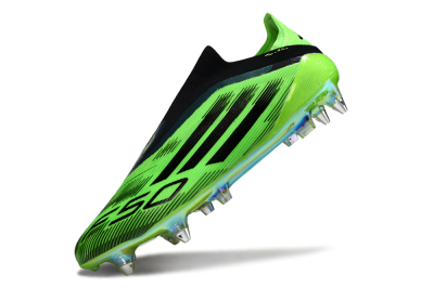 Adidas F50 Elite Laceless SG Soft Ground Soccer Cleats - Green/Lime Burst/Neon Glow