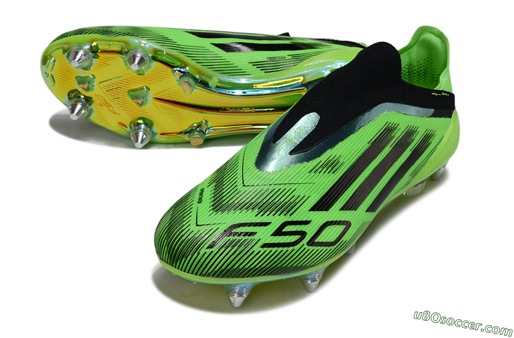 Adidas F50 Elite Laceless SG Soft Ground Soccer Cleats - Green/Lime Burst/Neon Glow 3