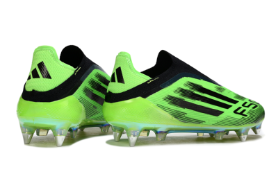 Adidas F50 Elite Laceless SG Soft Ground Soccer Cleats - Green/Lime Burst/Neon Glow