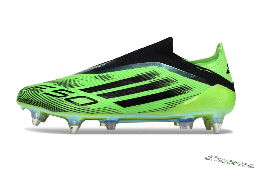 Adidas F50 Elite Laceless SG Soft Ground Soccer Cleats - Green/Lime Burst/Neon Glow 2