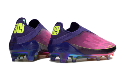 Adidas F50 Elite Laceless FG Firm Ground Soccer Cleats - Purple/Electric Pink/Rainbow Gradient