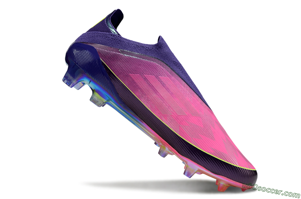 Adidas F50 Elite Laceless FG Firm Ground Soccer Cleats - Purple/Electric Pink/Rainbow Gradient 4