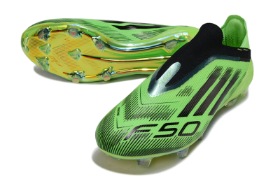 Adidas F50 Elite Laceless FG Firm Ground Soccer Cleats - Green/Lime Burst/Electric Glow
