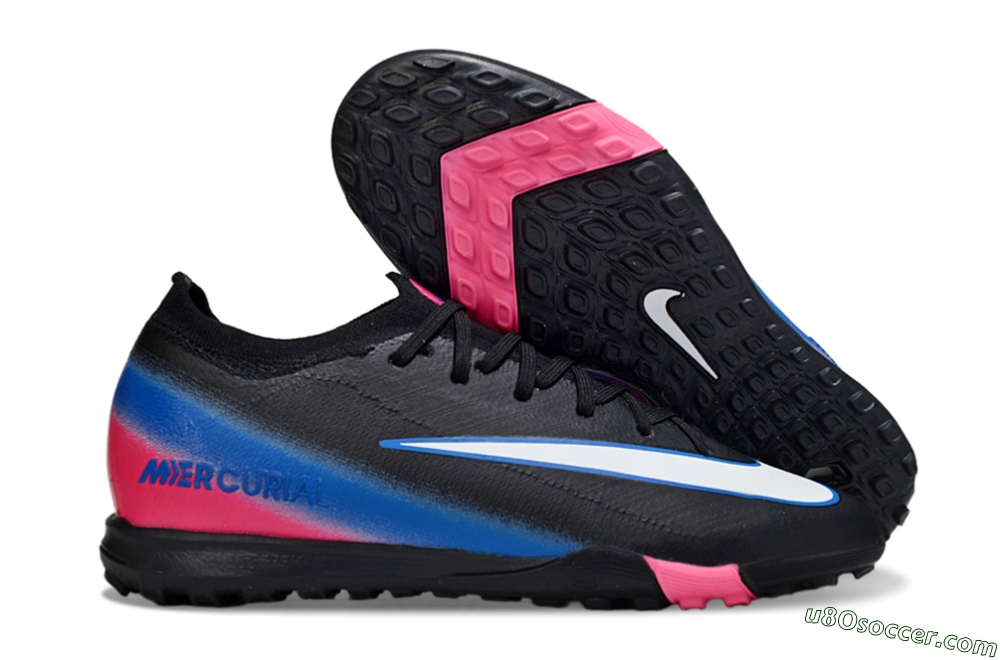 Nike Air Zoom Mercurial Vapor 16 Elite TF Artificial Turf Soccer Shoes - Black/Electric Blue/Pink Fusion 1