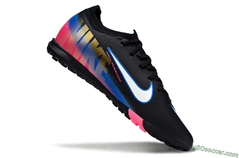 Nike Air Zoom Mercurial Vapor 16 Elite TF Artificial Turf Soccer Shoes - Black/Electric Blue/Pink Fusion 4