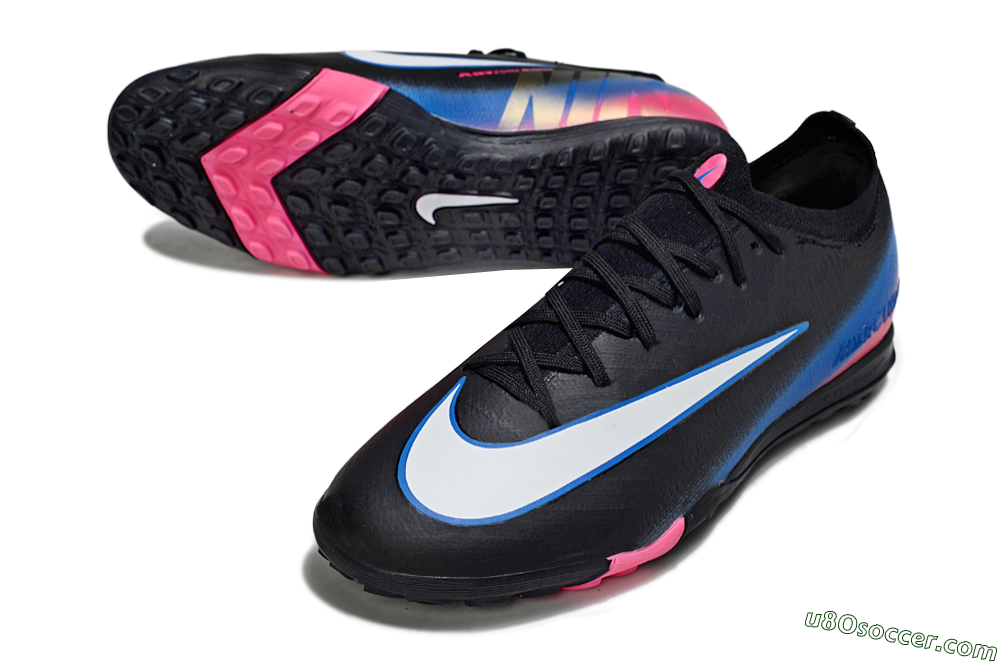 Nike Air Zoom Mercurial Vapor 16 Elite TF Artificial Turf Soccer Shoes - Black/Electric Blue/Pink Fusion 3