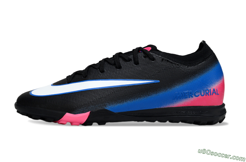 Nike Air Zoom Mercurial Vapor 16 Elite TF Artificial Turf Soccer Shoes - Black/Electric Blue/Pink Fusion 2