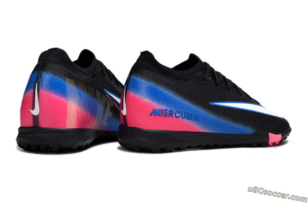 Nike Air Zoom Mercurial Vapor 16 Elite TF Artificial Turf Soccer Shoes - Black/Electric Blue/Pink Fusion 6