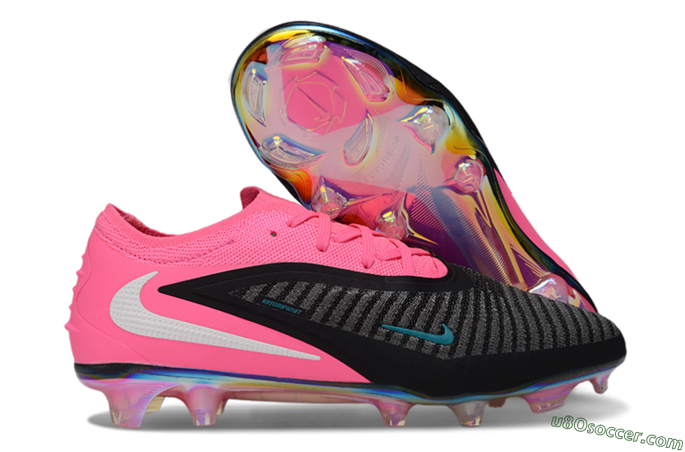 Nike Phantom 6 Low Elite FG Firm Ground Soccer Cleats - Black/Hot Pink/Teal 1
