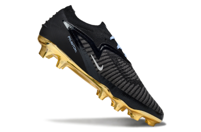 Nike Phantom 6 Low Elite FG Firm Ground Soccer Cleats - Black/Light Blue/Gold