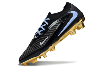 Nike Phantom 6 Low Elite FG Firm Ground Soccer Cleats - Black/Light Blue/Gold