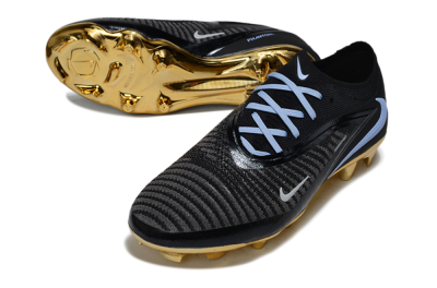 Nike Phantom 6 Low Elite FG Firm Ground Soccer Cleats - Black/Light Blue/Gold