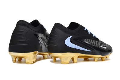 Nike Phantom 6 Low Elite FG Firm Ground Soccer Cleats - Black/Light Blue/Gold