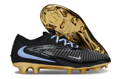 Nike Phantom 6 Low Elite FG Firm Ground Soccer Cleats - Black/Light Blue/Gold