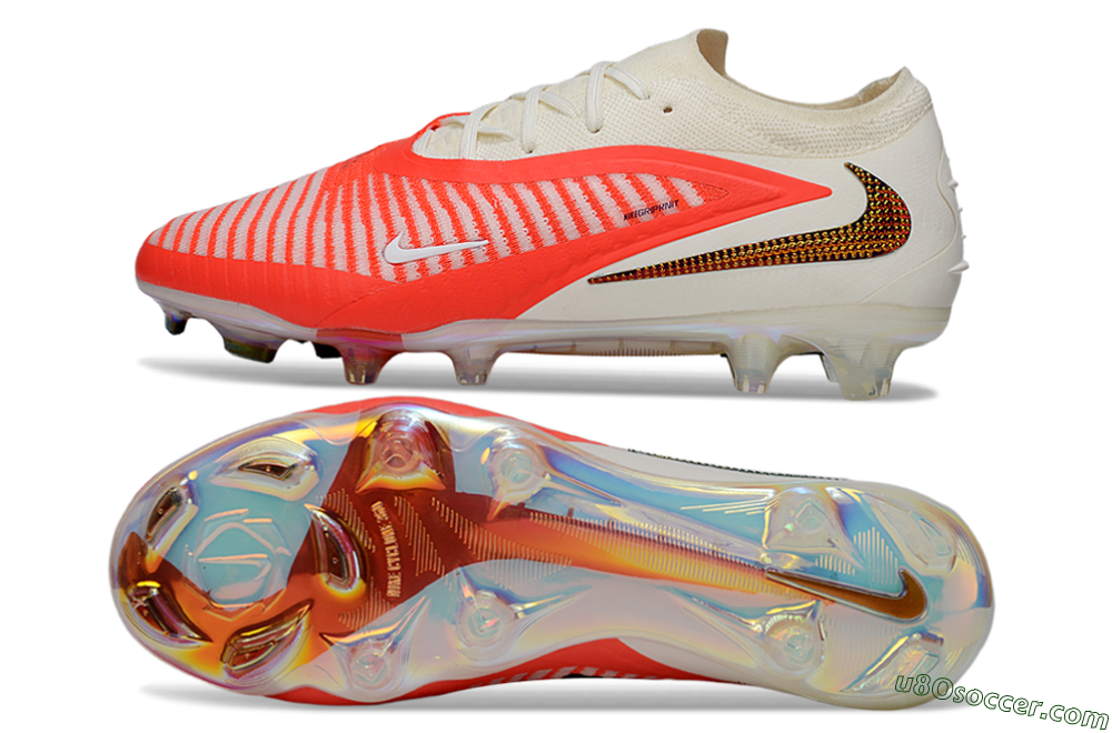 Nike Phantom 6 Low Elite FG Firm Ground Soccer Cleats - Red/Bright Orange/White 0