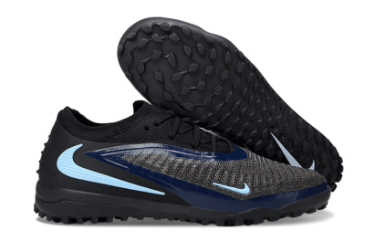Nike Phantom 6 Low Elite TF Artificial Turf Soccer Shoes - Black/Navy Blue/Light Blue