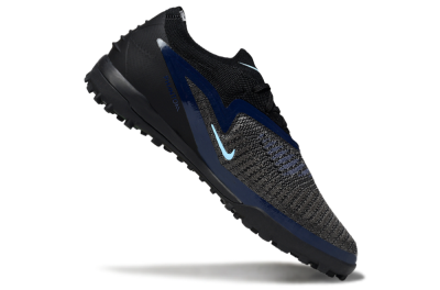 Nike Phantom 6 Low Elite TF Artificial Turf Soccer Shoes - Black/Navy Blue/Light Blue