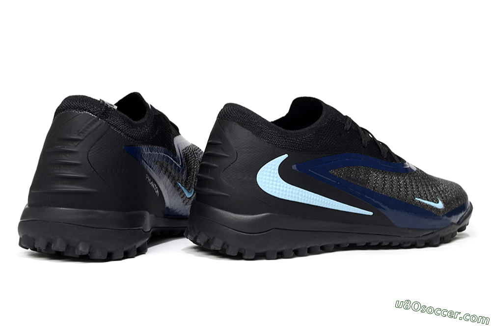 Nike Phantom 6 Low Elite TF Artificial Turf Soccer Shoes - Black/Navy Blue/Light Blue 6