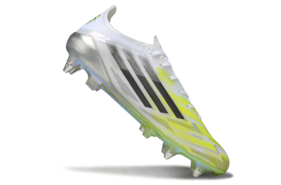 Adidas F50 Elite FG Firm Ground Soccer Cleats - White/Electric Green/Silver