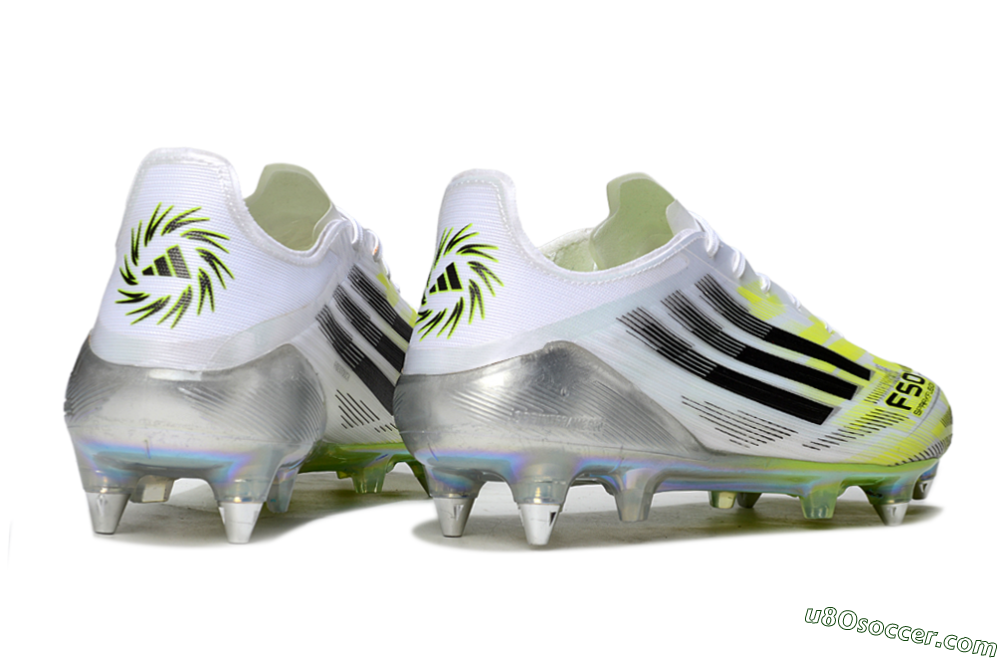 Adidas F50 Elite FG Firm Ground Soccer Cleats - White/Electric Green/Silver 6