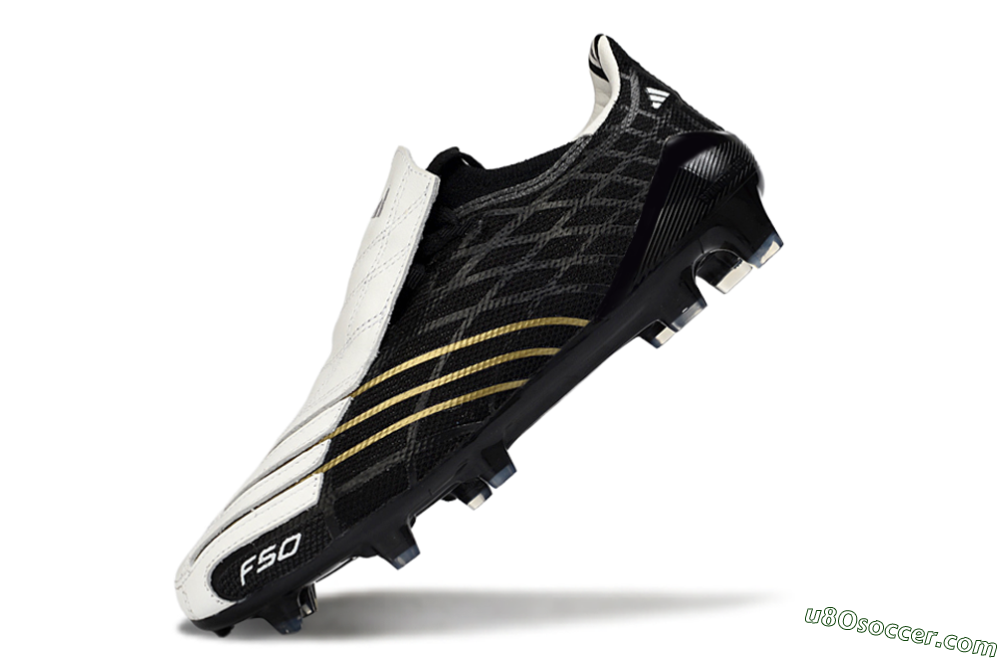 Adidas F50 Elite FG Firm Ground Soccer Cleats - Black/Classic White/Gold Accent 5