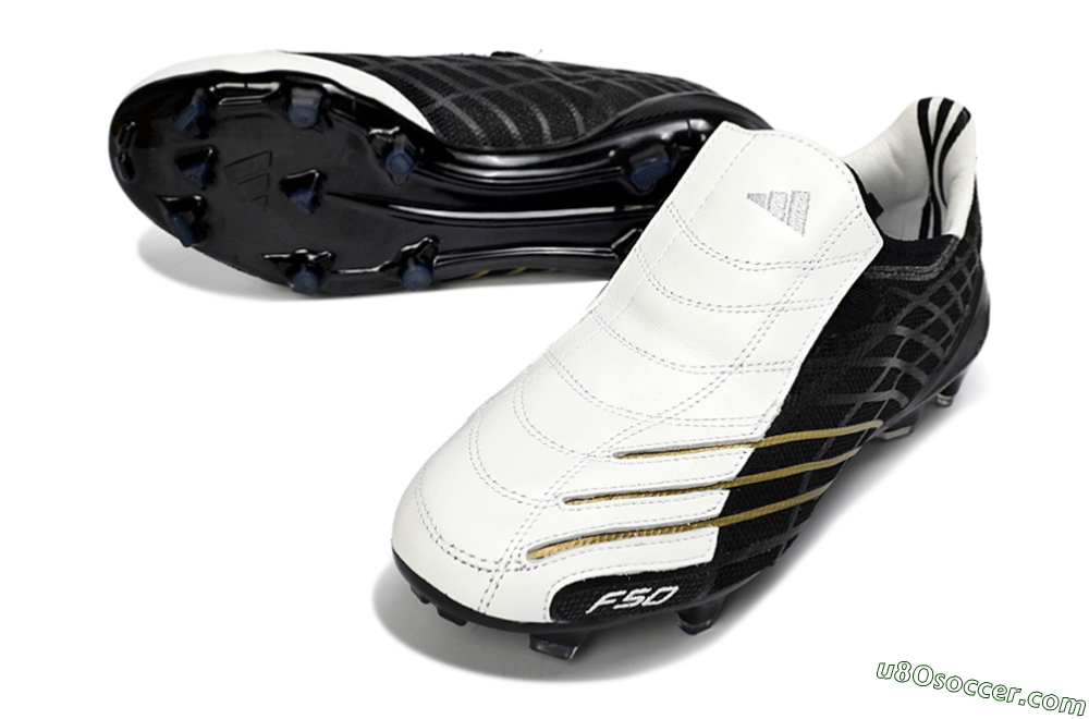 Adidas F50 Elite FG Firm Ground Soccer Cleats - Black/Classic White/Gold Accent 3