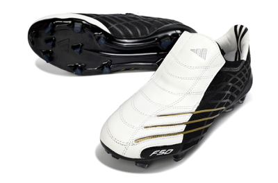 Adidas F50 Elite FG Firm Ground Soccer Cleats - Black/Classic White/Gold Accent