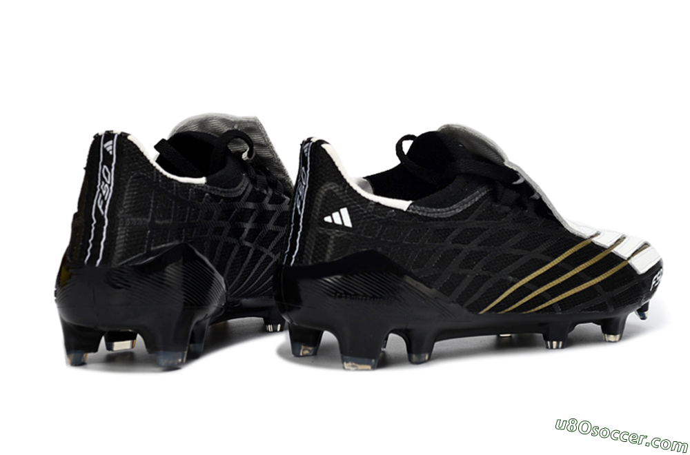 Adidas F50 Elite FG Firm Ground Soccer Cleats - Black/Classic White/Gold Accent 6