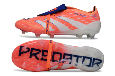 Adidas Predator 25 Elite Fold-Over Tongue FG Firm Ground Soccer Cleats - Pink/Bright Coral/Cool Blue