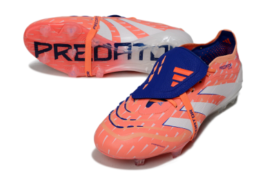 Adidas Predator 25 Elite Fold-Over Tongue FG Firm Ground Soccer Cleats - Pink/Bright Coral/Cool Blue