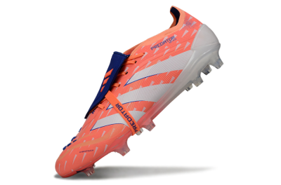 Adidas Predator 25 Elite Fold-Over Tongue FG Firm Ground Soccer Cleats - Pink/Bright Coral/Cool Blue