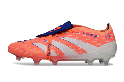 Adidas Predator 25 Elite Fold-Over Tongue FG Firm Ground Soccer Cleats - Pink/Bright Coral/Cool Blue