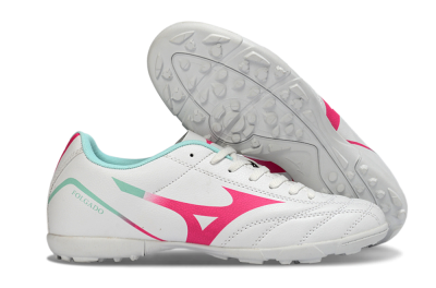Mizuno Morelia Neo 4 TF Artificial Turf Soccer Shoes - White/Soft Pink/Turquoise