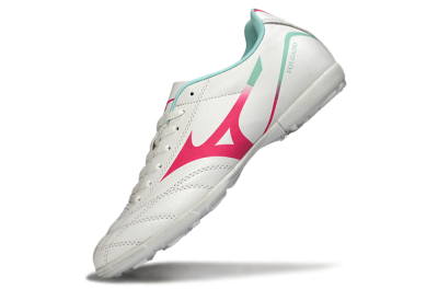 Mizuno Morelia Neo 4 TF Artificial Turf Soccer Shoes - White/Soft Pink/Turquoise